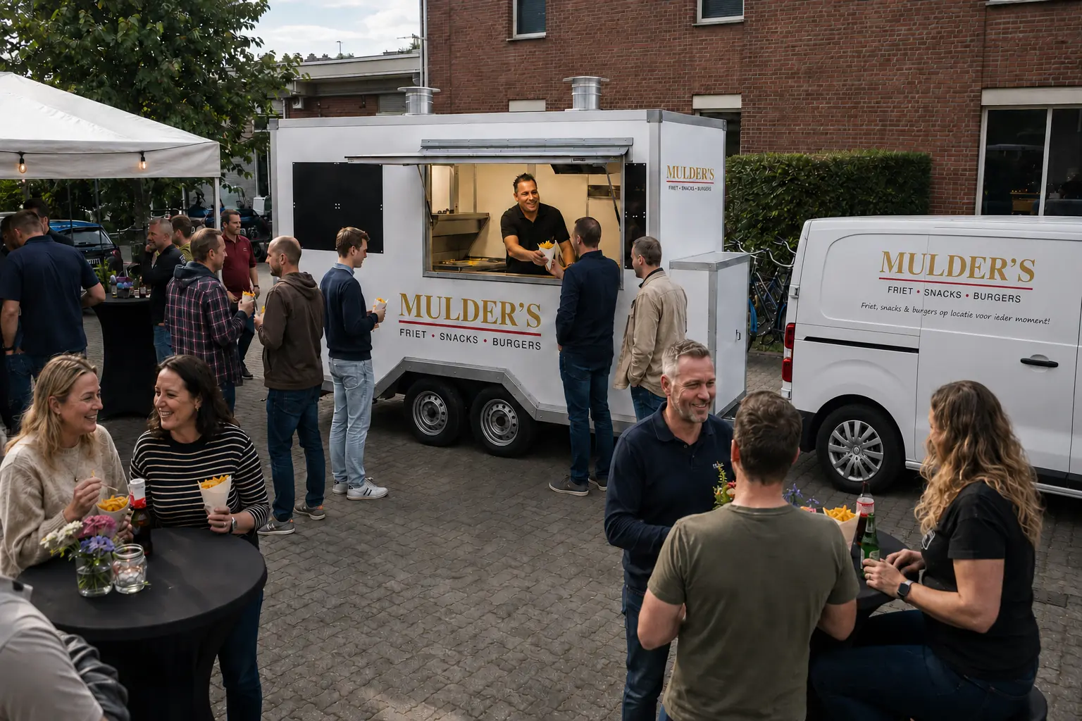 De Mulder’s foodtruck op een gezellig bedrijfsfeest
